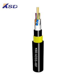 Reinforced Kevlar ADSS Optical Cable Light Weight Large Span(200-1000m)