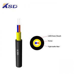 2 core FTTH Round access Optical fiber cable with 7X3.0MM Steel stranded messenger wire