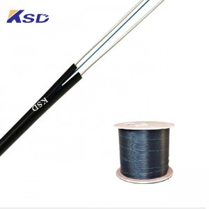 1-12 Core Outdoor FTTH Drop Cable LSZH KFRP /Galvanized/Phosphating Steel Wire
